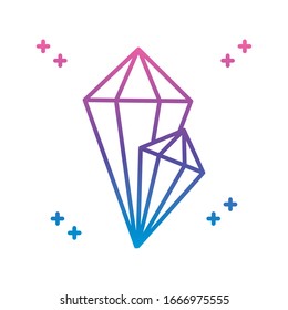 icono de diamantes sobre fondo blanco, estilo de línea degradado, ilustración vectorial