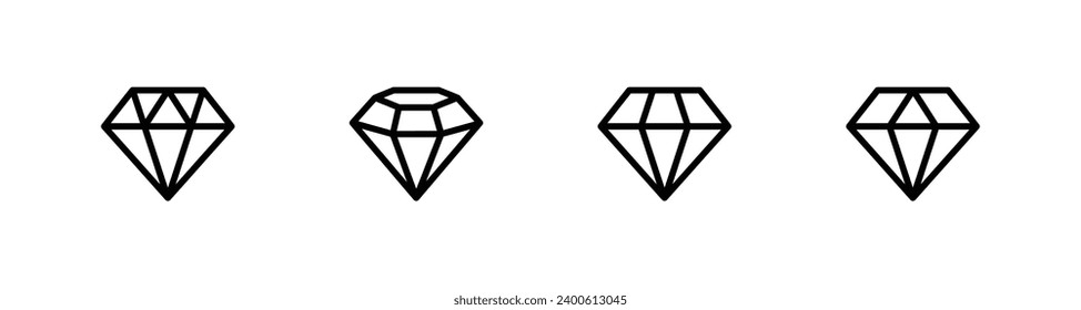 diamonds icon set. diamond collection icon vector illustration 