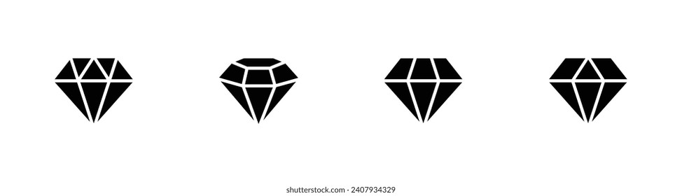 Diamanten-Symbol-Set. Symbol für die Diamantensammlung, Vektorgrafik 