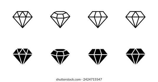 Diamanten-Icon-Set. Diamant-Sammlung Icon Vektor-Illustration 