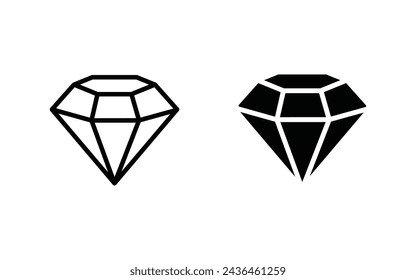 Diamanten-Icon-Set. Diamant-Sammlung Icon Vektor-Illustration 