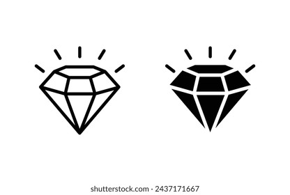 conjunto de iconos de diamantes. colección de diamantes icono ilustración vectorial 