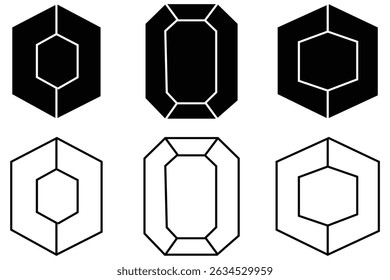 diamonds icon set. diamond collection icon vector illustration . Gemstone symbol. Diamond Icon Collection.