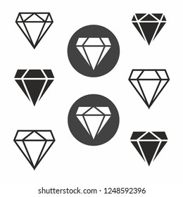 Diamonds icon set flat design. Vector