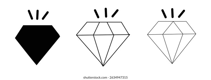 Diseño de Vector de conjunto de iconos de diamantes.