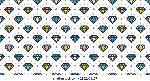 Diamonds illustration background. Seamless pattern. Vector. 