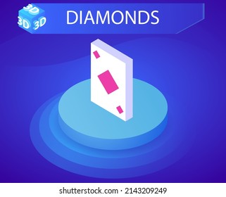 Diamonds isometric design icon. Vector web illustration. 3d colorful concept