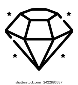 diamonds Line Icon Background White