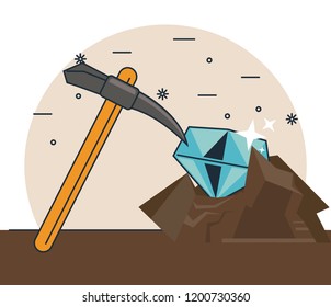 Diamonds mining cartoons
