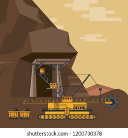 Diamonds mining cartoons