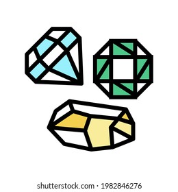 diamonds mobile game currency color icon vector. diamonds mobile game currency sign. isolated symbol illustration