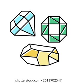 diamonds mobile game currency color icon vector. diamonds mobile game currency sign. isolated symbol illustration