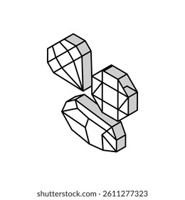 diamonds mobile game currency isometric icon vector. diamonds mobile game currency sign. isolated symbol illustration