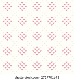 Diamonds motif cute hearts pattern diagonal lines geometric ornament. Minimalist background simple geo all over print block modern fashion fabric textile, wrap, package, paper cards. Red white color.