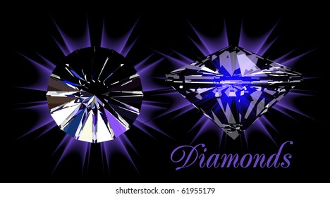 Diamonds on black