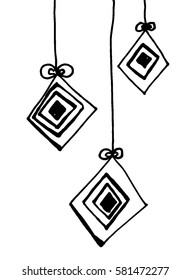 diamonds on rope illustration vector Doodle 
coloring pages for kids