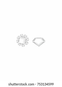Diamonds on a white background
