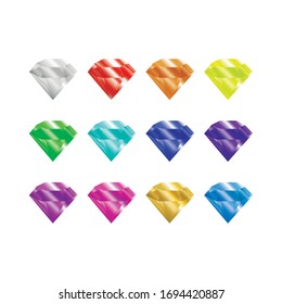 Diamanten auf weißem Hintergrund, Vektorillustration
