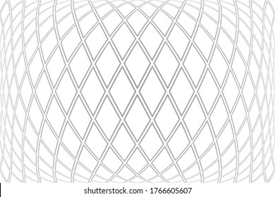 Diamonds pattern on 3D white background. Convex geometric texture. Vector art.