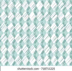 Diamonds, pattern, shading, blue, seamless background, vector. Vertical stripes of white diamonds on grey-blue background. Diamonds drawn with shading. Geometric colored background. 