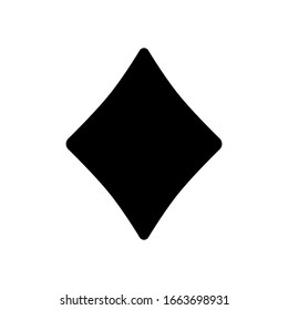 Diamonds, playing card game. Black icon on white background