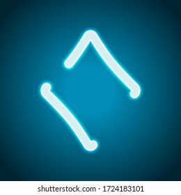 Diamonds, playing card game, outline design. Neon style. Light decoration icon. Bright electric symbol