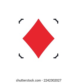 Diamonds Playing Card Suit vector concept simple red solid icon or logo element