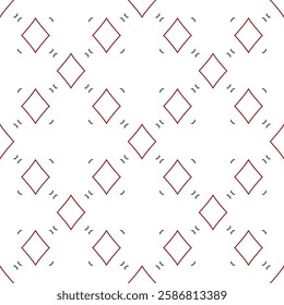Diamonds Playing Card Suit vector concept simple thin line seamless pattern or background