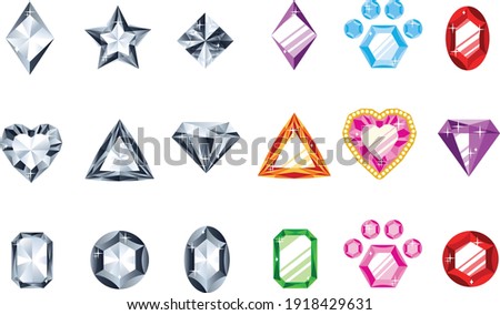 Diamonds, and precious gemstones icon vector graphic elements