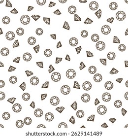Diamonds randomly scattered on background. Seamless vector pattern