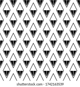 Diamonds, rhombuses, lozenges, tiles seamless pattern. Geometric image. Ethnic ornate. Folk ornament. Tribal wallpaper. Geometrical background. Retro motif. Ethnical textile print. Abstract vector.