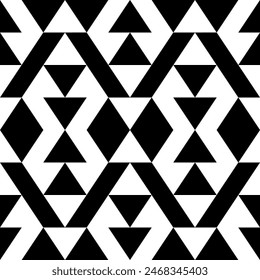 Diamonds, rhombuses, lozenges, tiles, triangles, arrows seamless pattern. Folk ornament. Geometric image. Ethnic ornate. Tribal wallpaper. Geometrical background. Retro motif. Ethnical textile print