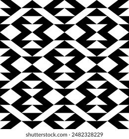 Diamonds, rhombuses, lozenges, tiles, triangles, arrows seamless pattern. Folk ornament. Ethnic ornate. Geometric image. Tribal wallpaper. Geometrical background. Retro motif. Ethnical textile print.