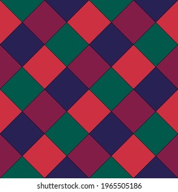Diamanten, Rauten nahtloses Muster. Kacheln, Quadrate, überprüft den Hintergrund. Ethnisch verziert. Volksverzierung. Geometrisches Bild. Stammes-Tapete. Geometrischer Hintergrund. Retro-Motiv. Ethnischer Stoffdruck