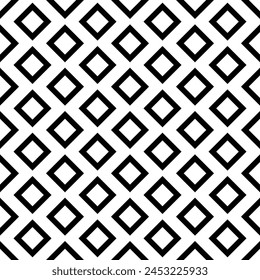 Diamanten, Rauten, Fliesen, Schecks, Quadrate nahtlose Muster. Ethnisch überladen. Folk-Ornament. Geometrisches Bild. Stamm-Bildschirmhintergrund. Geometrischer Hintergrund. Retro-Motiv. Ethnischer Textildruck. Vektorgrafik.