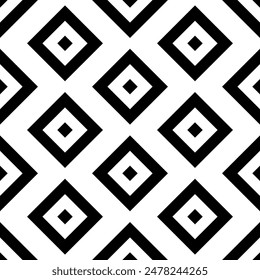 Diamonds, rhombuses, tiles, checks, squares seamless pattern. Ethnic ornate. Folk ornament. Geometric image. Tribal wallpaper. Geometrical background. Retro motif. Ethnical textile print. Vector art