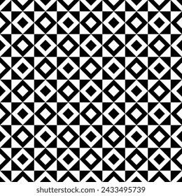 Diamonds, rhombuses, triangles seamless pattern. Folk ornament. Geometric image. Ethnic ornate. Tribal wallpaper. Geometrical background. Retro motif backdrop. Ethnical textile print. Abstract vector