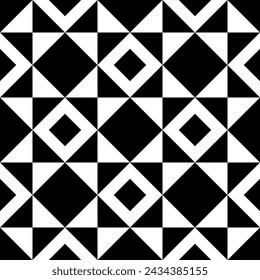 Diamonds, rhombuses, triangles seamless pattern. Folk ornament. Ethnic ornate. Geometric image. Tribal wallpaper. Geometrical background. Retro motif backdrop. Ethnical textile print. Abstract vector.