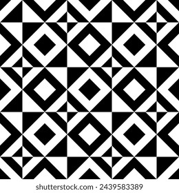Diamonds, rhombuses, triangles seamless pattern. Folk ornament. Geometric image. Tribal wallpaper. Ethnic ornate. Retro motif backdrop. Geometrical background. Ethnical textile print. Abstract vector.