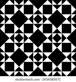 Diamanten, Rauten, Dreiecke, Quadrate nahtlose Muster. Ethnisch überladen. Volkstümliches Ornament. Geometrisches Bild. Stammes-Tapete. Geometrischer Hintergrund. Retro-Motiv. Ethnischer Textildruck. abstrakter Vektor