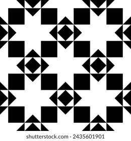 Diamonds, rhombuses, triangles, squares seamless pattern. Ethnic ornate. Folk ornament. Geometric image. Tribal wallpaper. Geometrical background. Retro motif. Ethnical textile print. Abstract vector