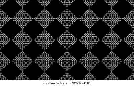 Diamanten Nahtloses Muster. Konzept schwarz-weiß. Flaches design, Vektorgrafik. Abstrakter Hintergrund.