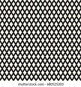 Diamonds seamless pattern. Small vector rhombuses geometric texture. Simple abstract monochrome background with intersecting lines, lattice, mesh. Repeat design for textile, decor, bedding, package