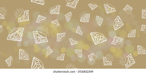 Diamonds set, Hand drawn style, vector illustration.
