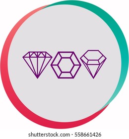 Diamonds set  icon. Vector design.