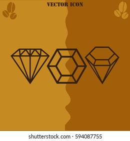 Diamonds set vector  icon Coffee symbol background.