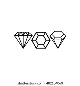 Diamonds set vector icon isolated on white background.