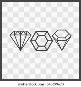 Diamonds set vector icon. Isolated illustration. Business picture.