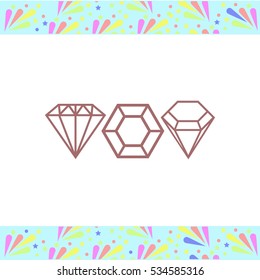 Diamonds set vector icon on white background. Isolated illustration. Business picture.