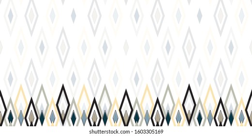Diamonds in the Sky Border, border of diamonds on the bottom with a faded background, seamless repeat vector,